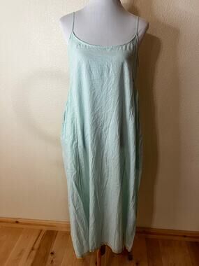 Injiri Herbarium 176 Slip Dress in Light Aqua NEW MEDIUM 100% COTTON